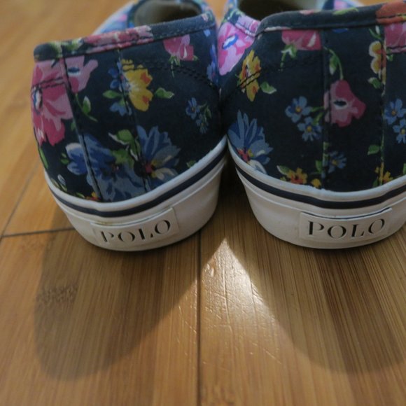 Polo Ralph Lauren Mytton Navy Floral Canvas Men\'s Sneakers Size 10 D main image 5